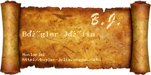 Bügler Júlia névjegykártya